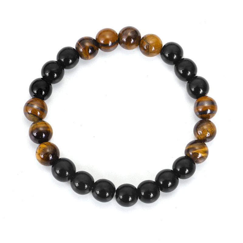 Renbeads Tibetan Black Onyx Tiger Eye Protection Necklace Mala Set
