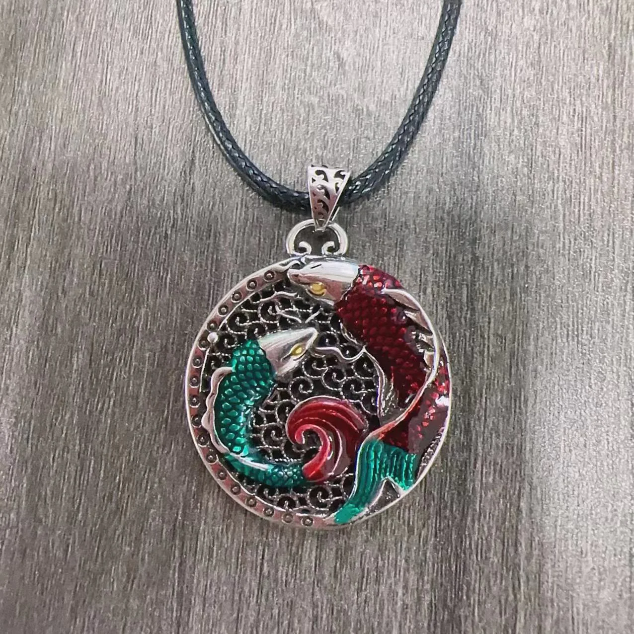 Renbeads Tibetan Copper Koi Fish Healing Necklace