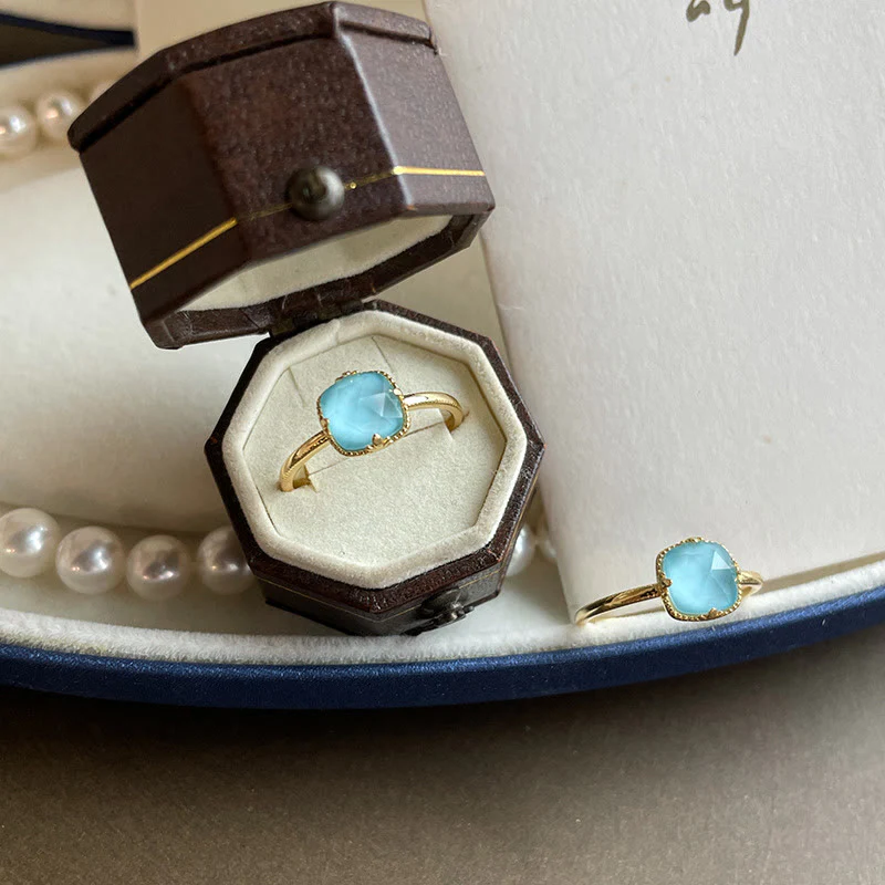 925 Sterling Silver Plated Gold Turquoise Protection Ring, Earrings, and Necklace Pendant Set