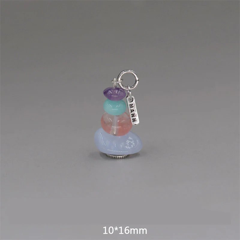 Zen Cairn Labradorite Various Crystals Calm Pendant Necklace