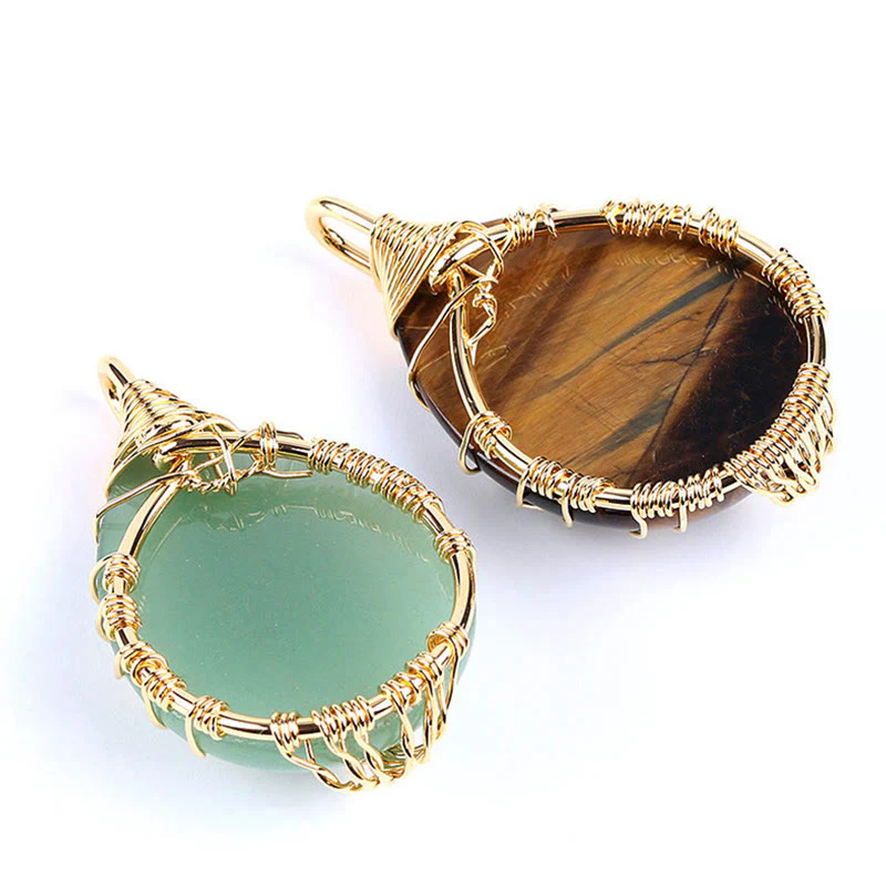 Natural Quartz Crystal Tree Of Life Healing Energy Necklace Pendant