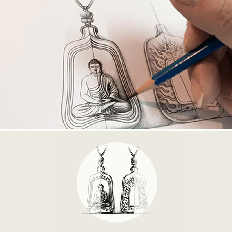 Tibetan Medicine Buddha Liuli Crystal Necklace Pendant