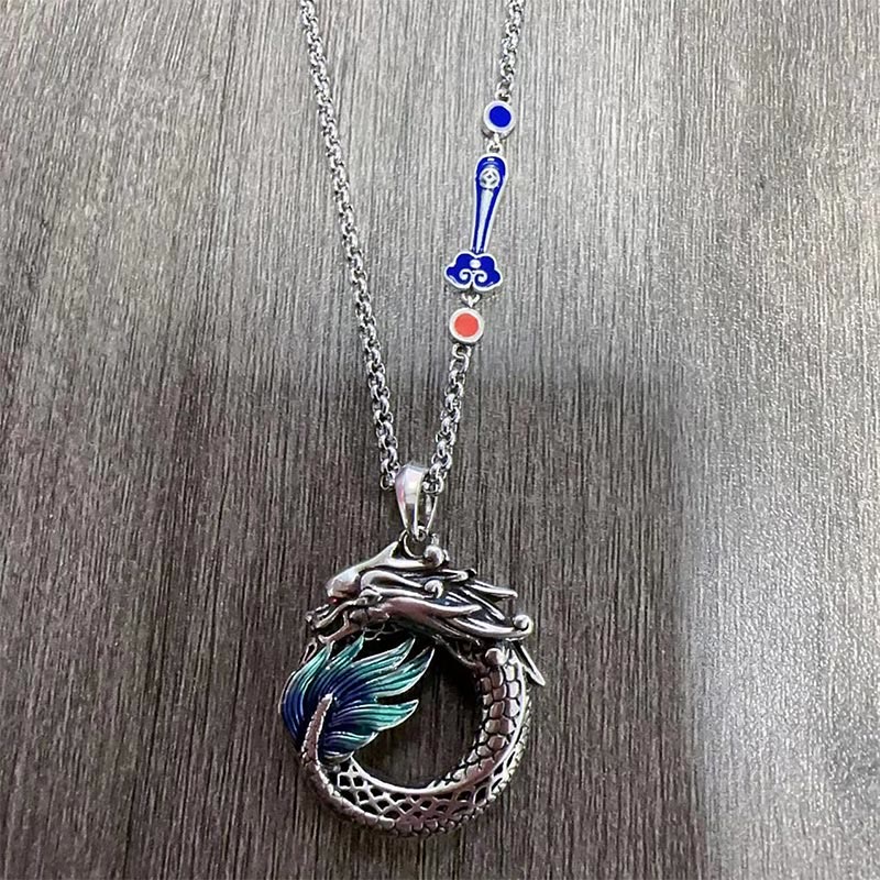 Renbeads Tibetan Copper Dragon Strength Necklace