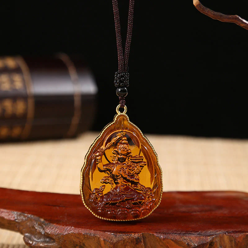 Renbeads Tibetan Buddha Liuli Crystal Serenity Necklace Pendant