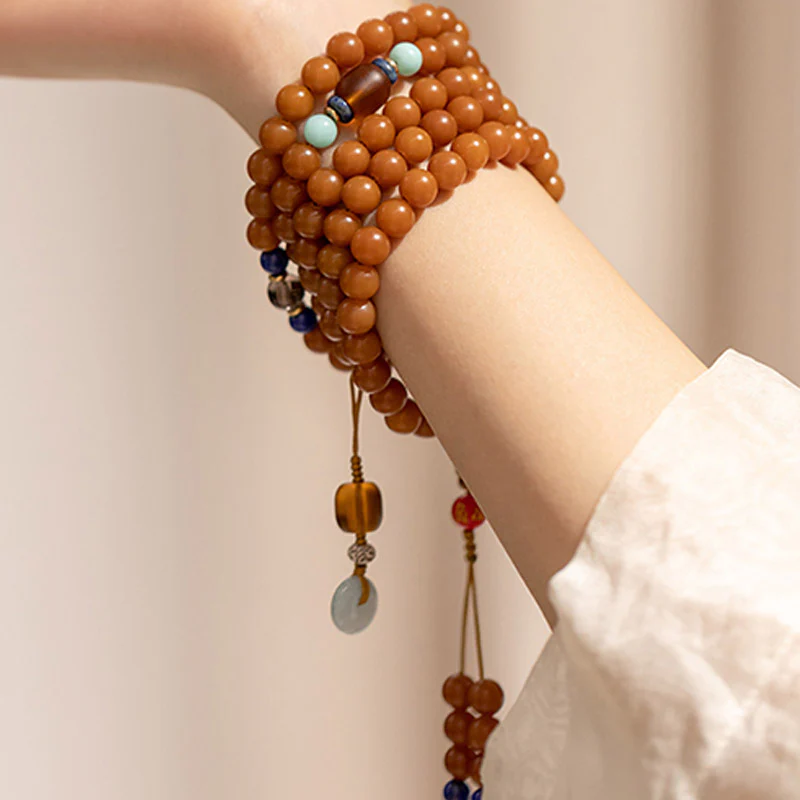 Renbeads 108 Beads Bodhi Seed Blessing Meditation Bracelet Mala