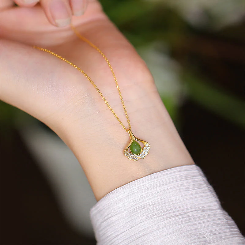 925 Sterling Silver Natural Cyan Hetian Jade Luck Laughing Buddha Butterfly Necklace Pendant