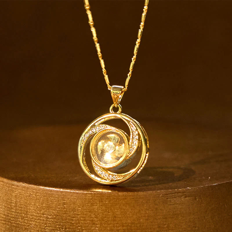 Gold Plated Copper Brass Rotatable Windmill Luck Necklace Pendant