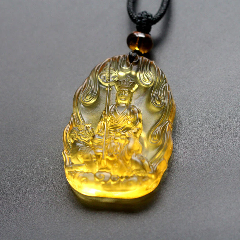 Renbeads Ksitigarbha Buddha Liuli Crystal Serenity Amulet Necklace Pendant