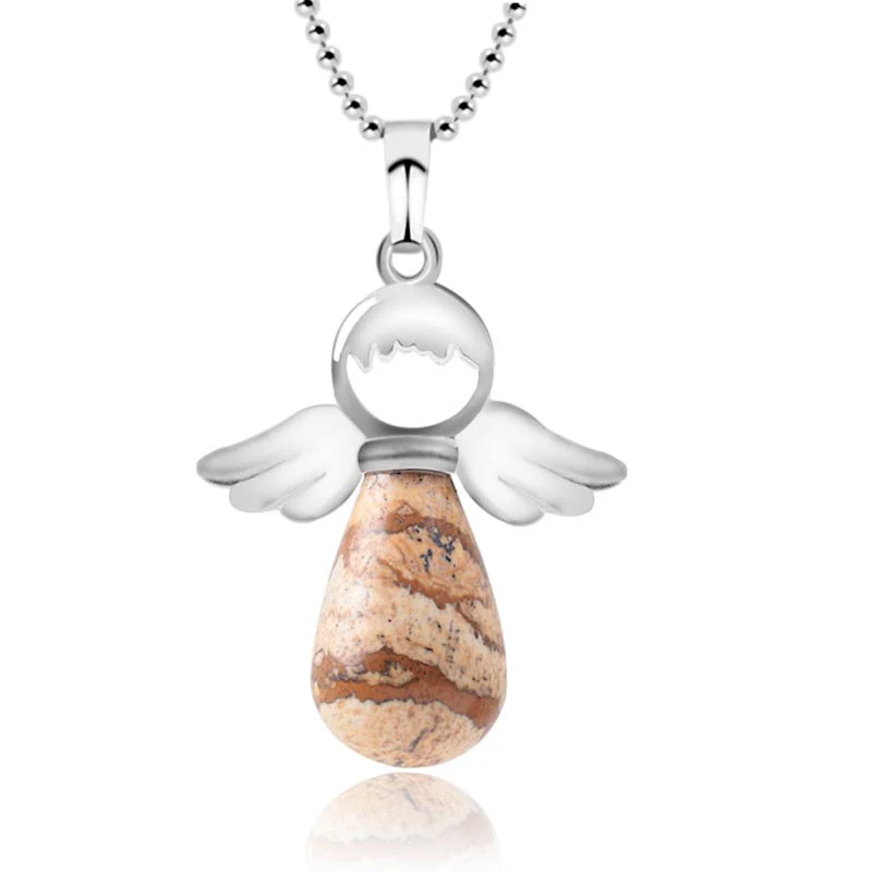 Little Angel Wings Natural Crystal Luck Necklace Pendant