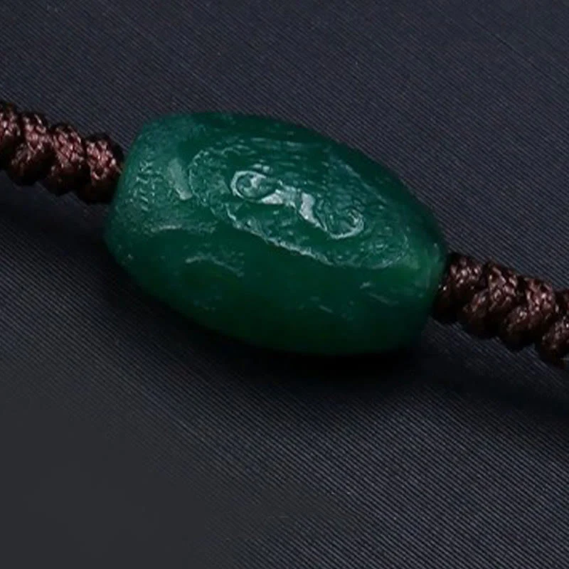 Tibetan Nine-eye Dzi Bead Braided Rope Necklace Pendant
