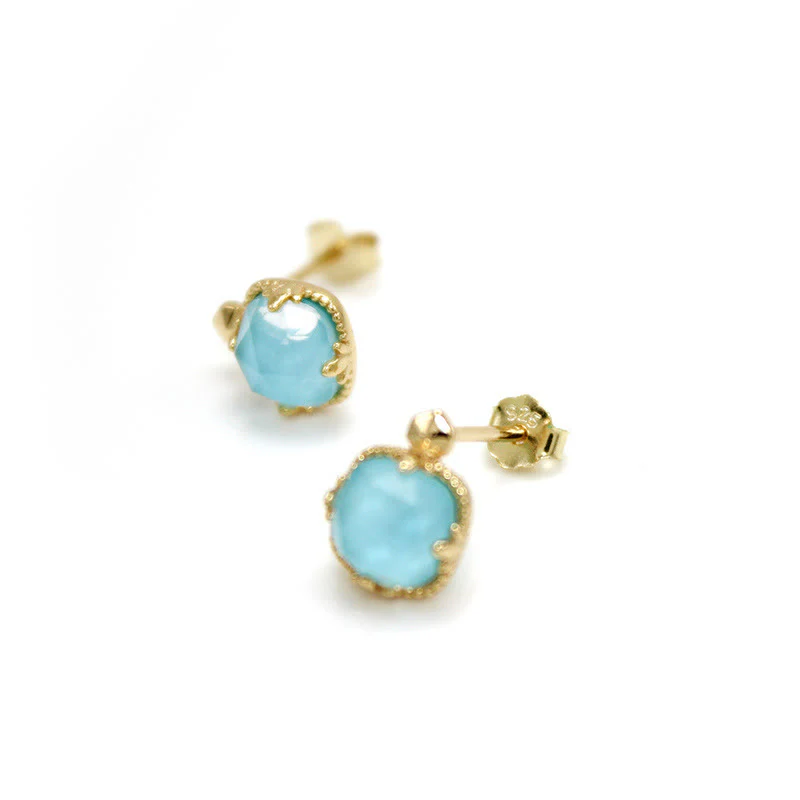 925 Sterling Silver Plated Gold Turquoise Protection Ring, Earrings, and Necklace Pendant Set