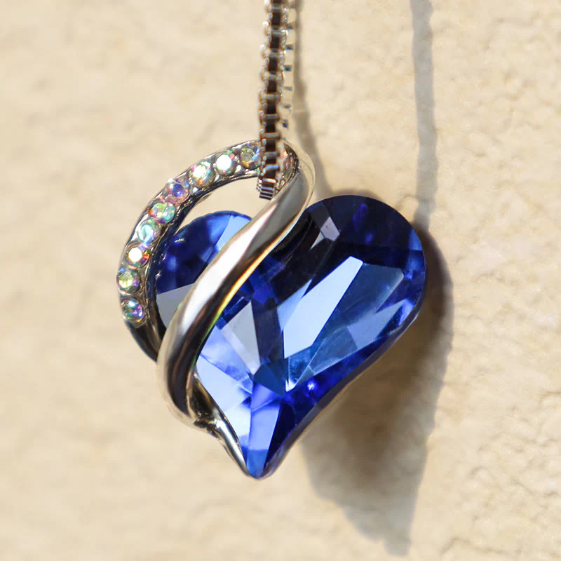 Love Heart Birthstone Healing Energy Necklace Pendant
