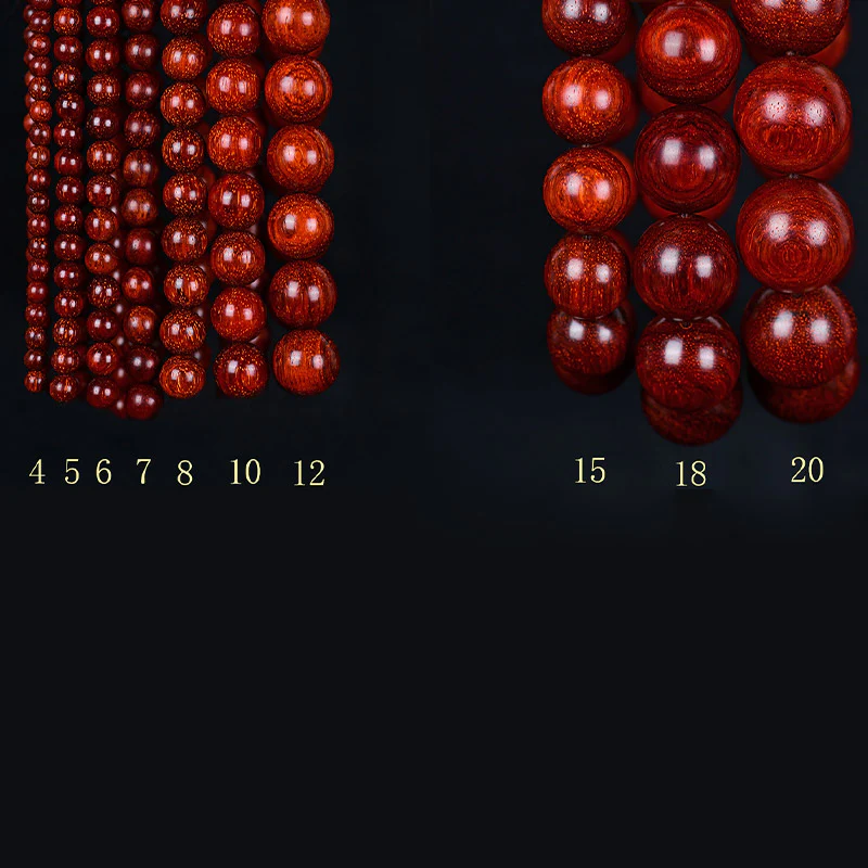 Renbeads Tibetan Small Leaf Red Sandalwood Balance Bracelet