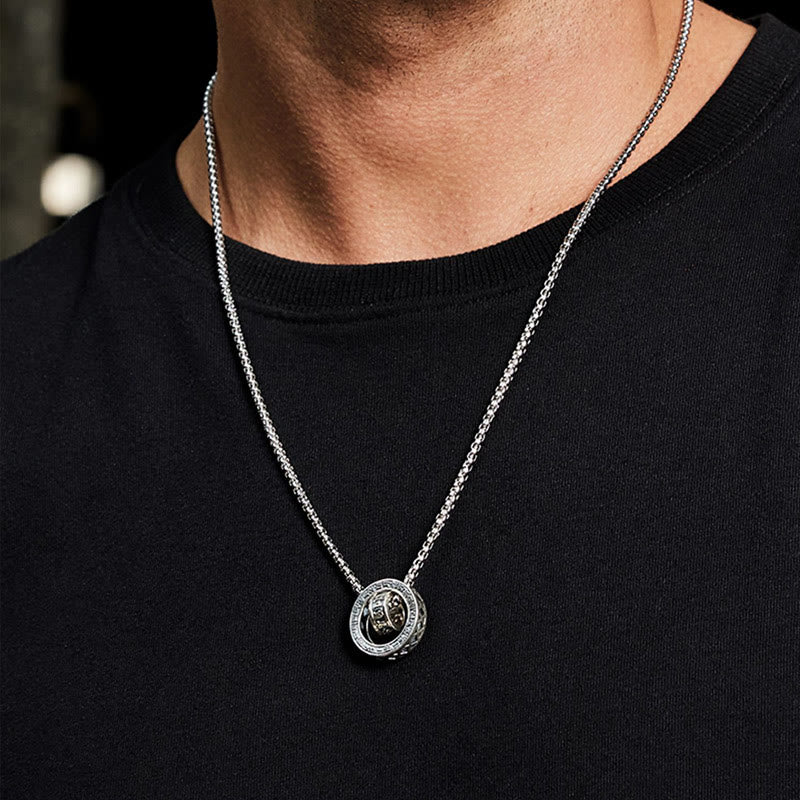 Tibetan Om Mani Padme Hum Carved Necklace Pendant