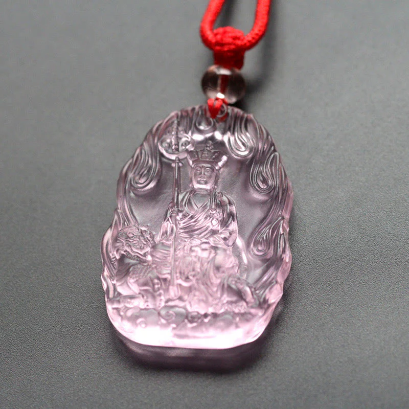 Renbeads Ksitigarbha Buddha Liuli Crystal Serenity Amulet Necklace Pendant