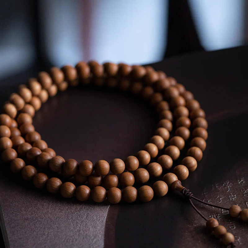 Sandalwood Wood Bead Healing Mala Bracelet