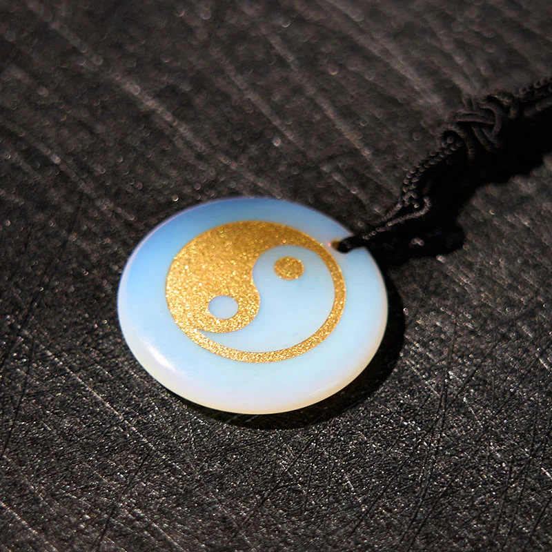 Various Crystal Amethyst Tiger Eye Green Aventurine Yin Yang Spiritual Necklace Pendant