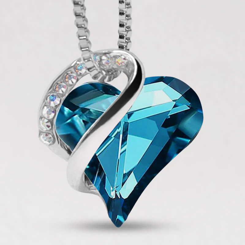 Love Heart Birthstone Healing Energy Necklace Pendant