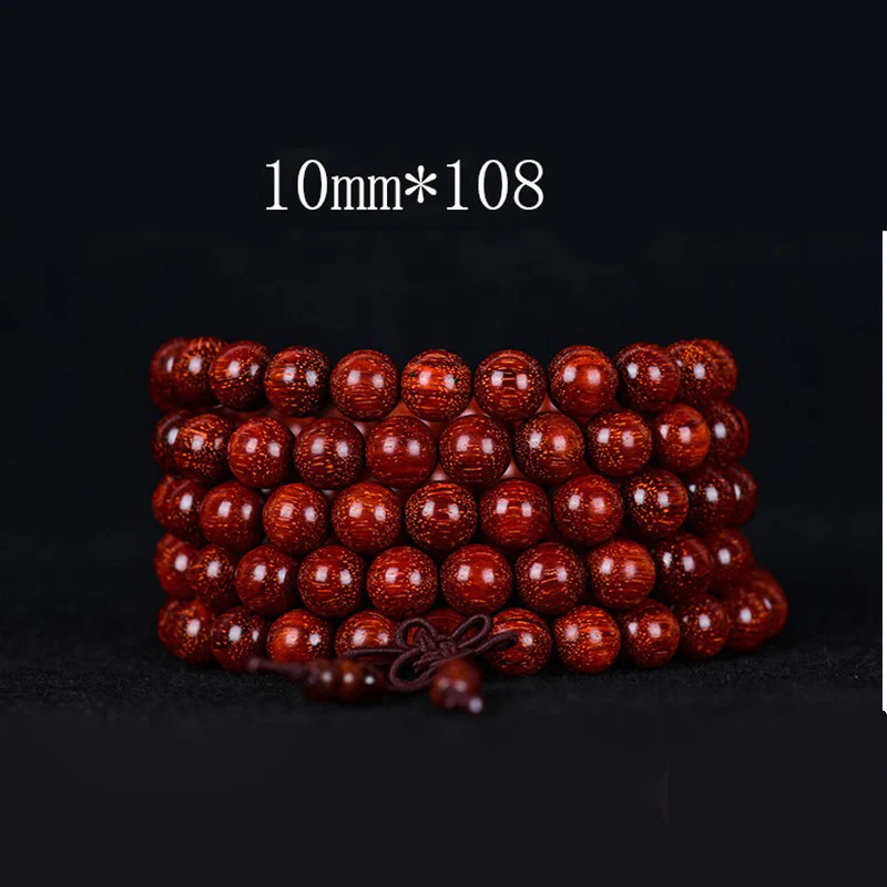 Renbeads Tibetan Small Leaf Red Sandalwood Balance Bracelet