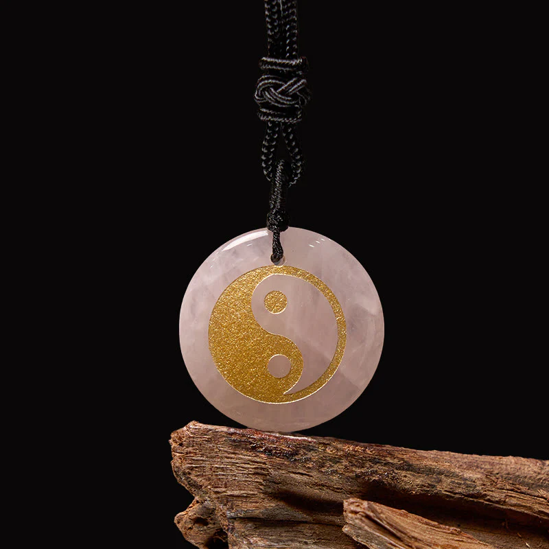 Various Crystal Amethyst Tiger Eye Green Aventurine Yin Yang Spiritual Necklace Pendant