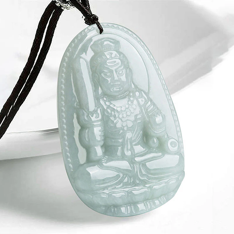Chinese Zodiac Natal Buddha Jade Wealth Prosperity Necklace Pendant