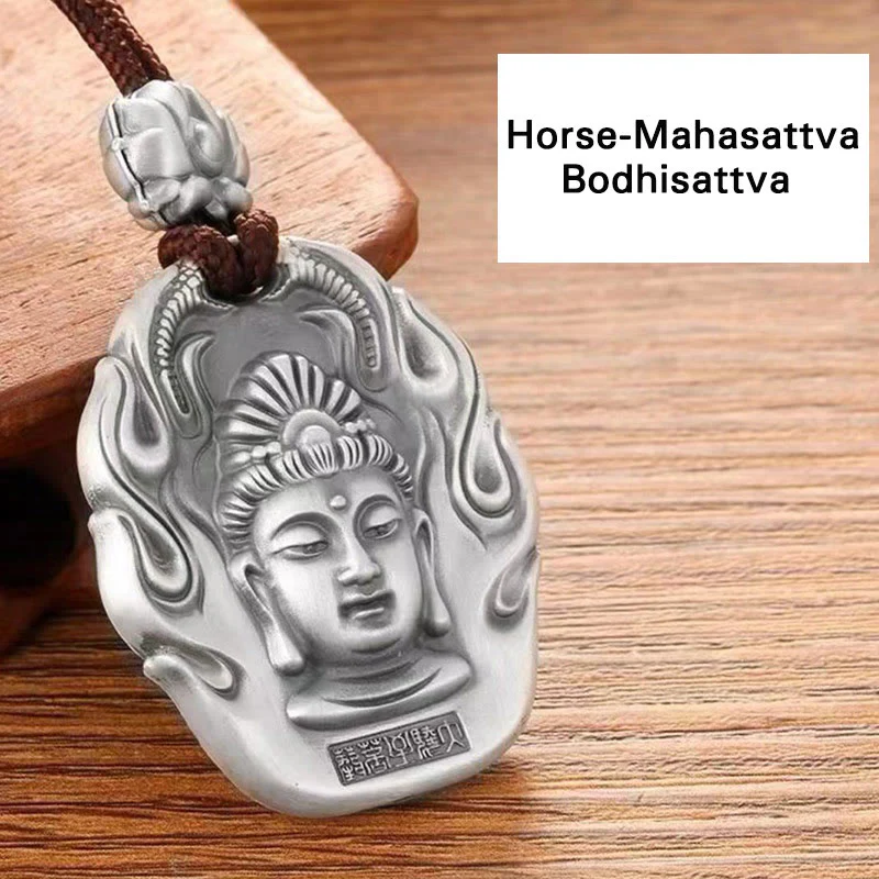 Chinese Zodiac Natal Buddha Om Mani Padme Hum Lotus Compassion Necklace Pendant