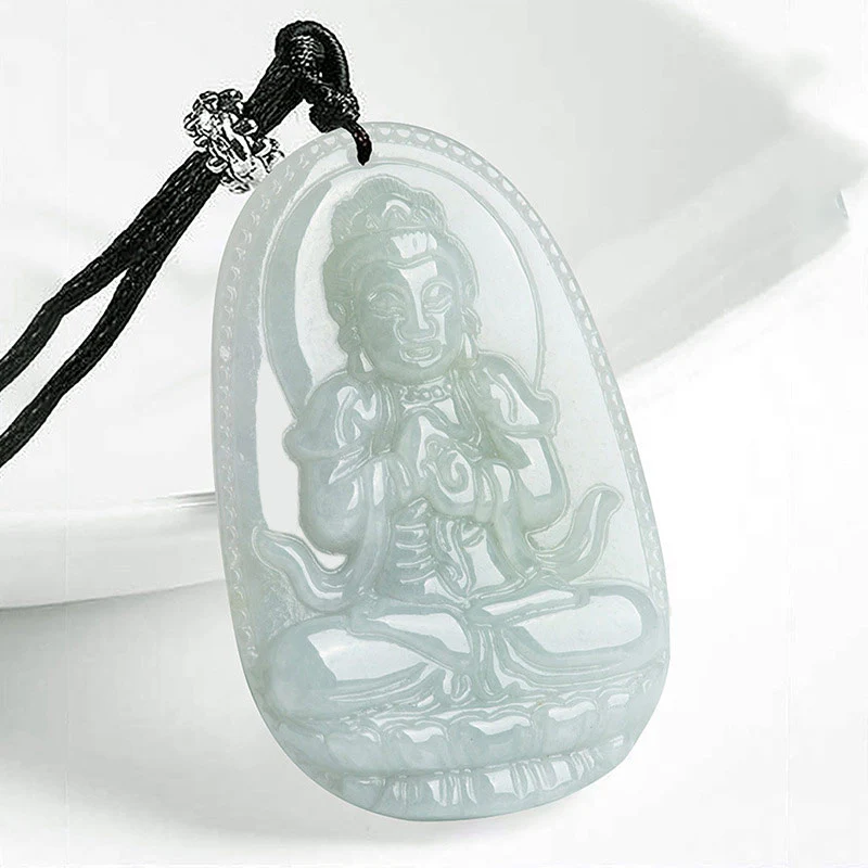 Chinese Zodiac Natal Buddha Jade Wealth Prosperity Necklace Pendant