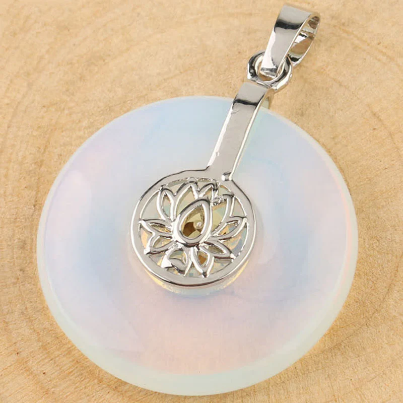 Various Crystal Amethyst Pink Crystal Lotus Healing Necklace Pendant