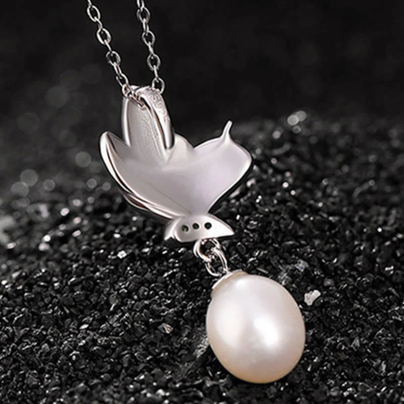Renbeads 925 Sterling Silver Pearl Butterfly Healing Necklace Pendant Earrings Ring
