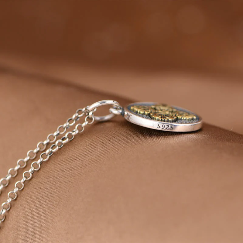 Renbeads 925 Sterling Silver Double Dorje Vajra Blessing Necklace Pendant