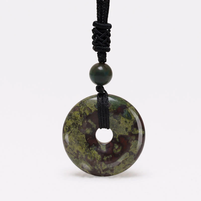 Renbeads Lucky Coin Pendant Healing Crystal Gemstone Necklace