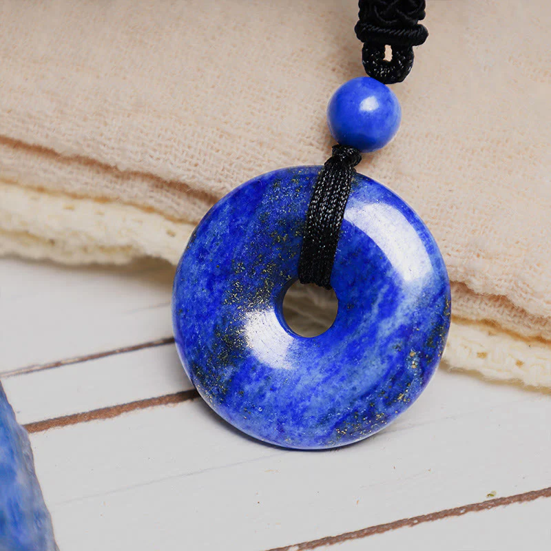 Renbeads Lucky Coin Pendant Healing Crystal Gemstone Necklace