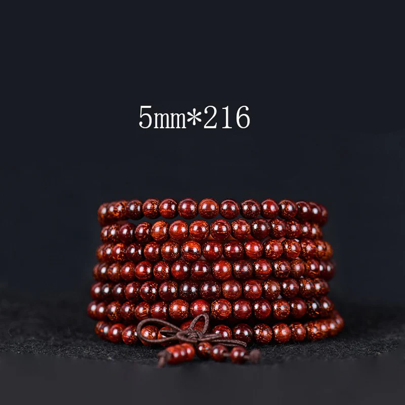 Renbeads Tibetan Small Leaf Red Sandalwood Balance Bracelet