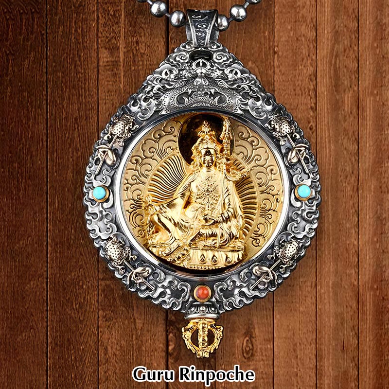 Chinese Zodiac Natal Buddha Thangka Nine Palaces Eight Diagrams Wealth Rotatable Necklace Pendant