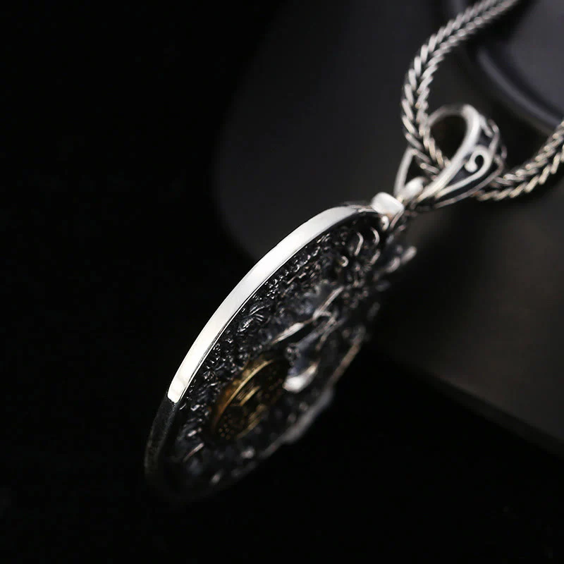 Renbeads Dragon Waves Yin Yang Bagua Luck Strength Necklace Pendant