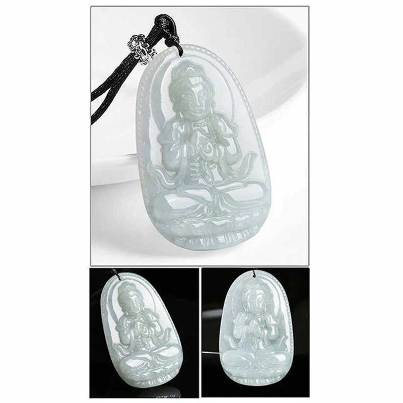 Chinese Zodiac Natal Buddha Jade Wealth Prosperity Necklace Pendant