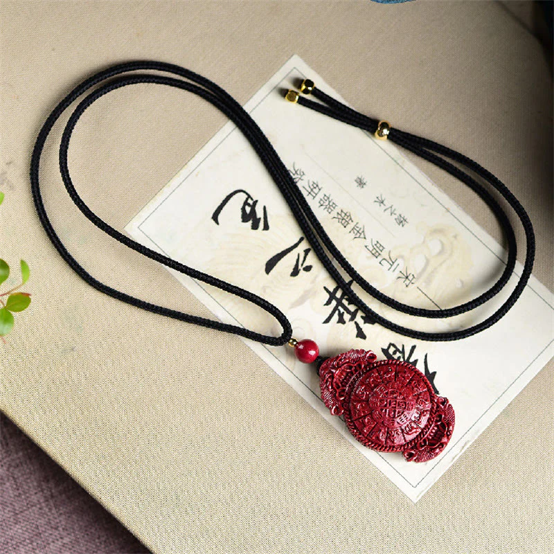 Laughing Buddha Yin Yang Chinese Zodiac Gourd Natural Cinnabar Blessing Necklace Pendant