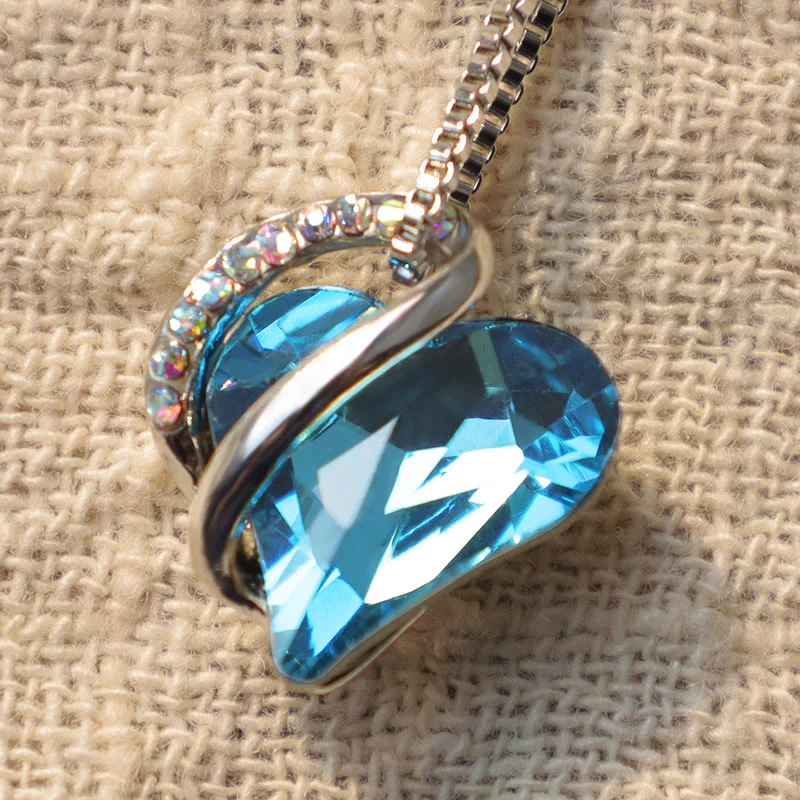 Love Heart Birthstone Healing Energy Necklace Pendant