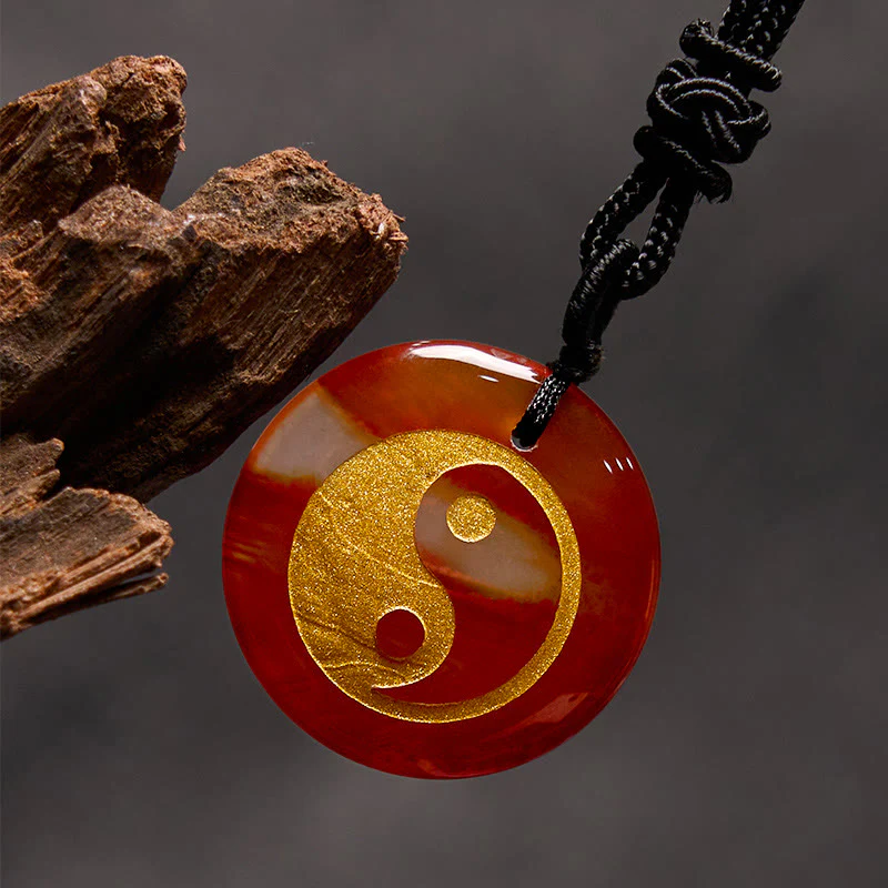 Various Crystal Amethyst Tiger Eye Green Aventurine Yin Yang Spiritual Necklace Pendant