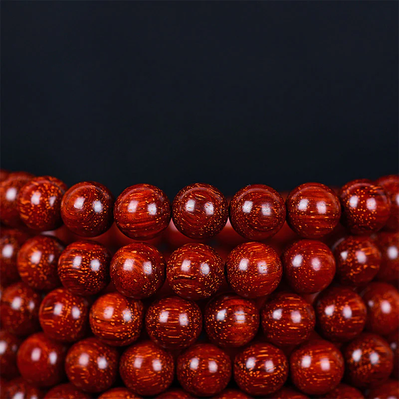 Renbeads Tibetan Small Leaf Red Sandalwood Balance Bracelet