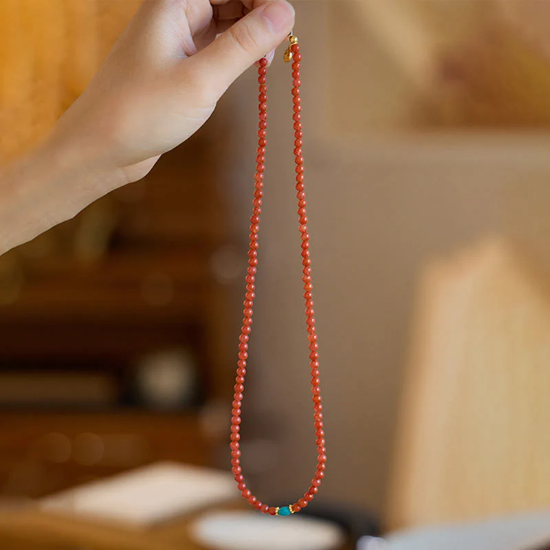 Renbeads 925 Sterling Silver Plated Gold Natural Red Agate Turquoise Confidence Bracelet Necklace Pendant Ring Set