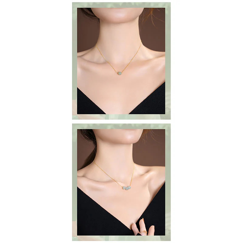 925 Sterling Silver Natural Cyan Hetian Jade Luck Laughing Buddha Butterfly Necklace Pendant