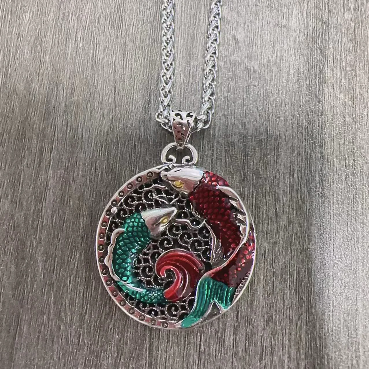 Renbeads Tibetan Copper Koi Fish Healing Necklace