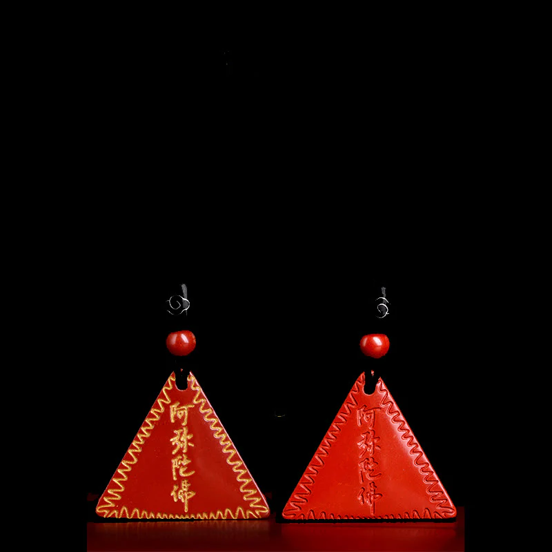 Cinnabar Amitabha Calming Necklace Pendant