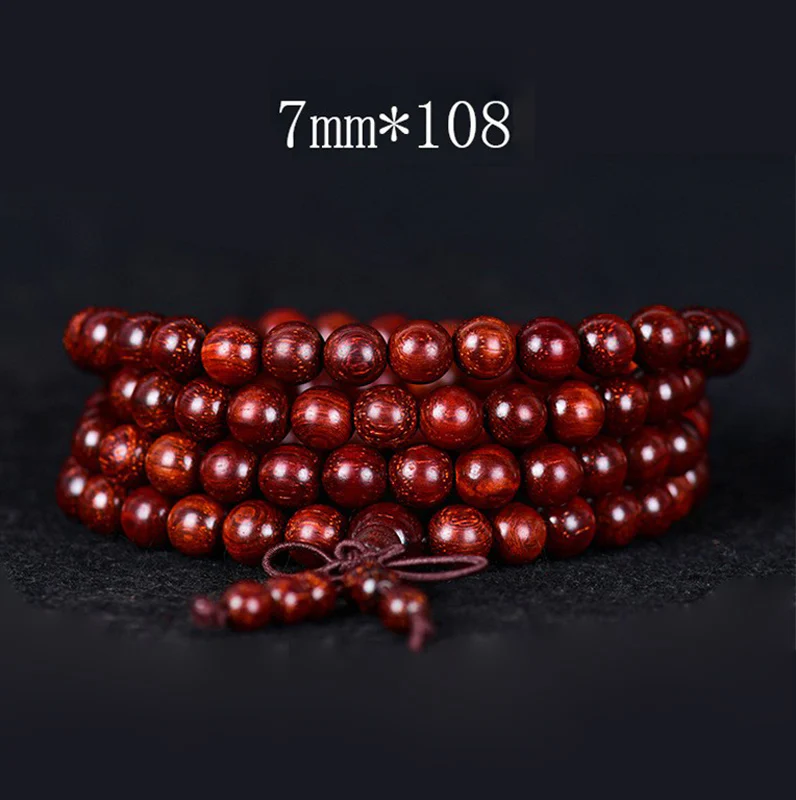 Renbeads Tibetan Small Leaf Red Sandalwood Balance Bracelet