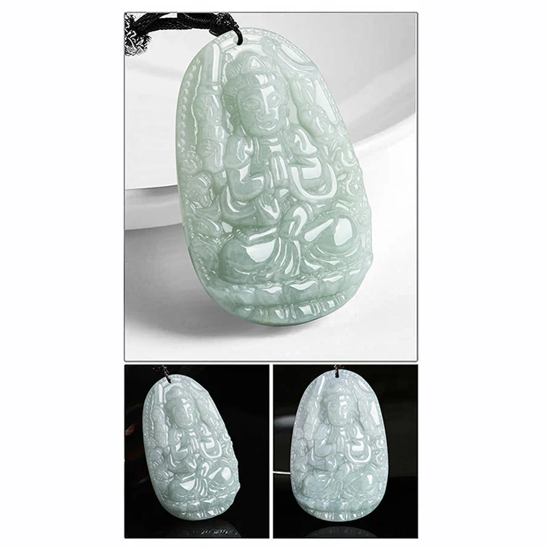 Chinese Zodiac Natal Buddha Jade Wealth Prosperity Necklace Pendant