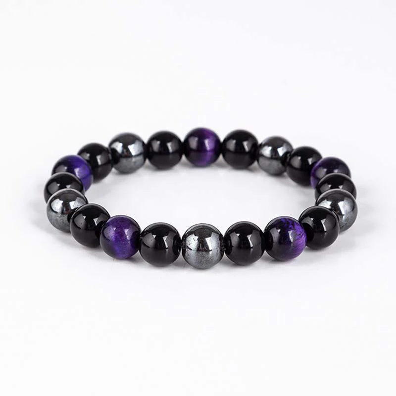 Tibetan-style Tiger's Eye Bracelet and Necklace Set