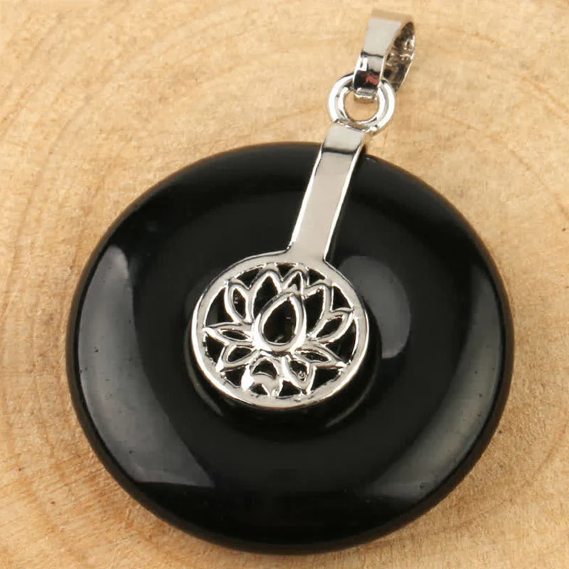 Various Crystal Amethyst Pink Crystal Lotus Healing Necklace Pendant