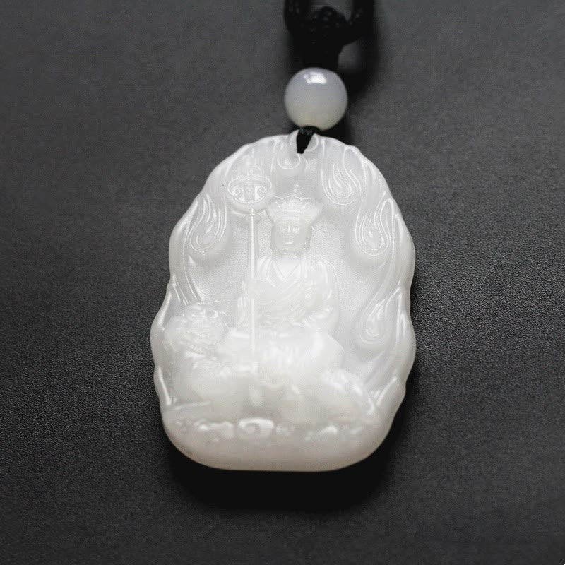 Renbeads Ksitigarbha Buddha Liuli Crystal Serenity Amulet Necklace Pendant