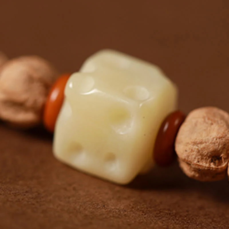 108 Beads Bodhi Seed Red Agate Deer Head Wisdom Mala Bracelet